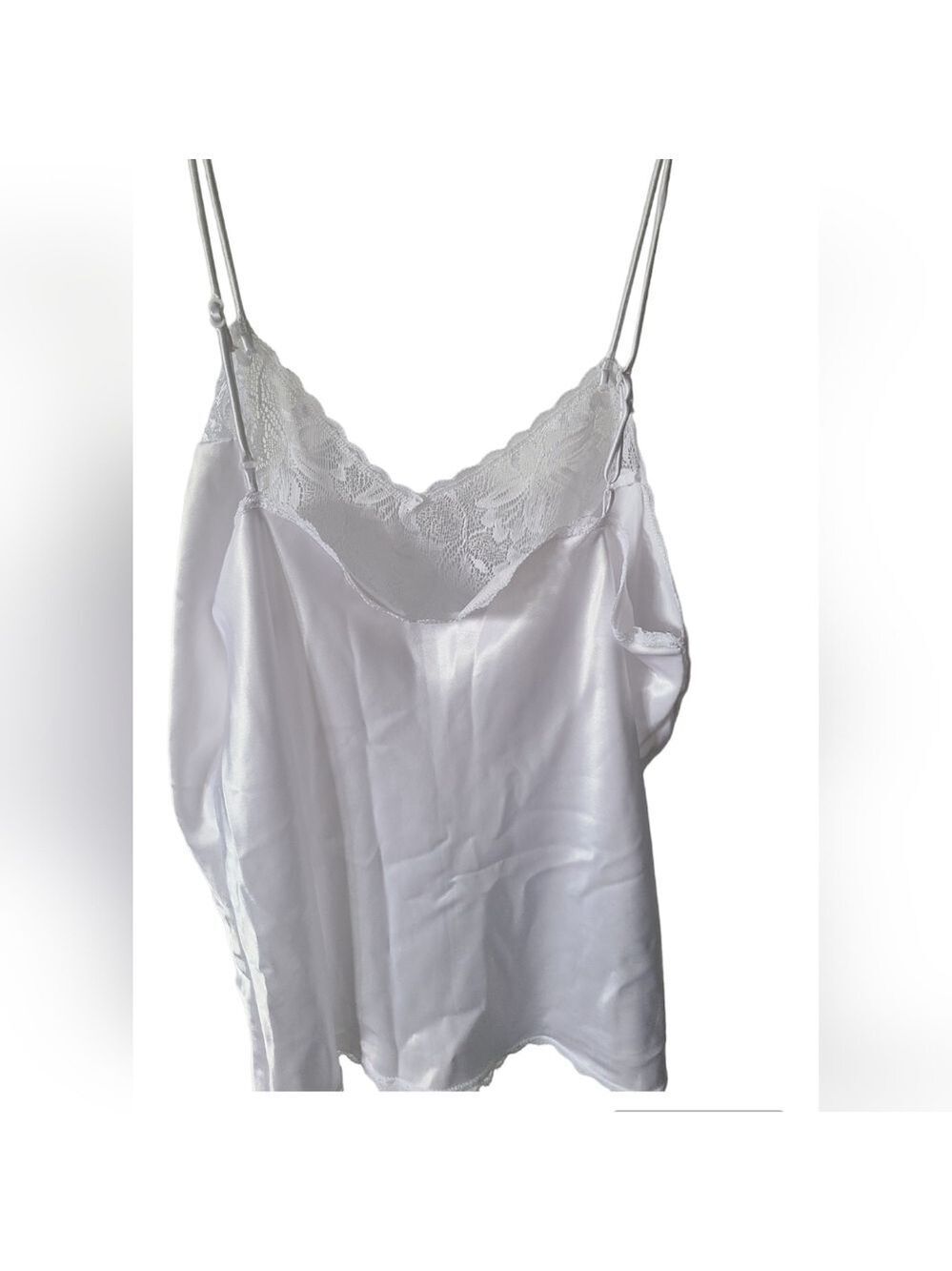 VINTAGE MAISON Christine By Tall Girl White Lace Camisole Size Large - Picture 2 of 8